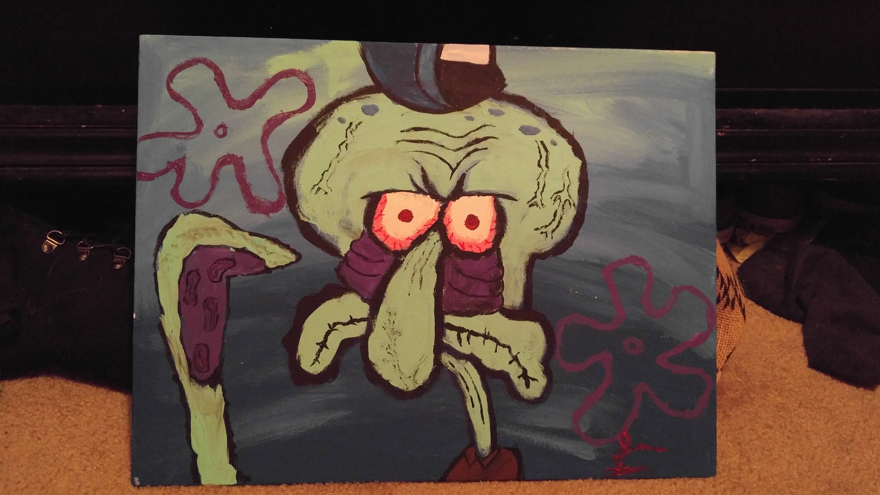 Squidward Painting 8x10 Etsy