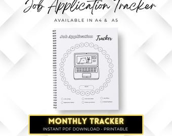 Job Application Tracker Printable, Career Planner, Job Checklist, Planner Insert, Blank Pre-filled, A5 & A4 size, Digital Planner