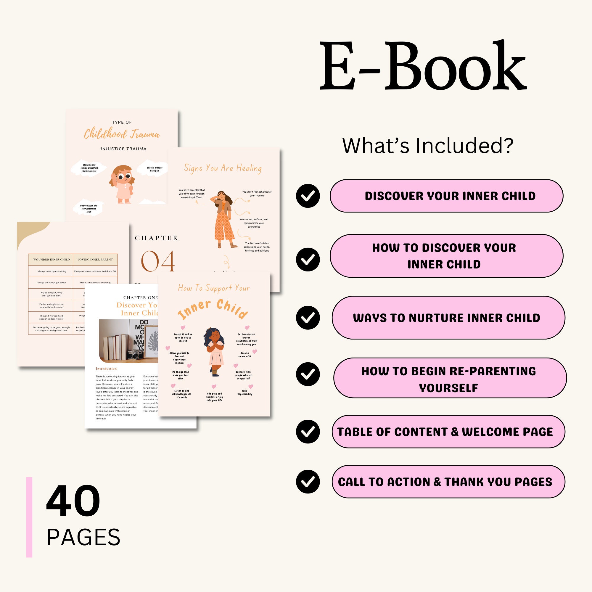 Inner Child Healing Therapy Workbook, Inner Childhood Wounds ...