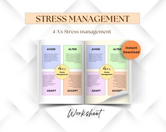 4 A's Stress management for teens and adults, stress coping skills, burnout prevention