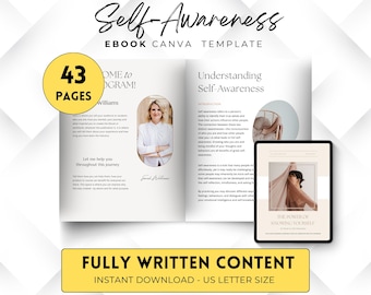 Self Awareness Canva Workbook, Done for You Life Coach Course, Lead Magnet Ebook, Brandable Coaching Resources