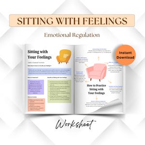 Sitting With Your Feelings Worksheets, Emotional Regulation Resource for Mental Health, Managing Anxiety