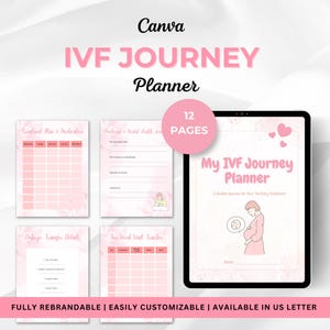 IVF Planner for Fertility Treatment, Fertility Planner, Printable IVF Planner, Infertility Cycle Tracker, Digital Editable IVF Organizer
