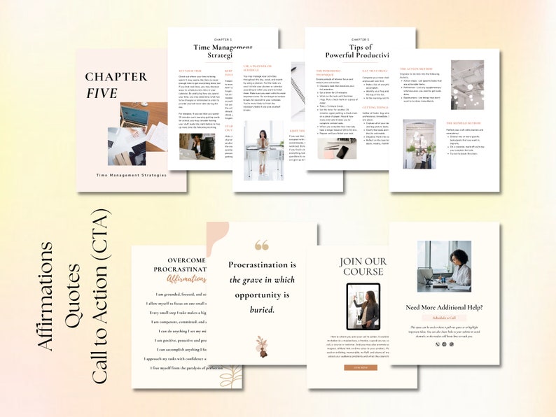 Overcome Procrastination workbook coach, Done for you Self sabotage, Mindset Ebook Plr Template, Course Ebook, lead magnet bild 7