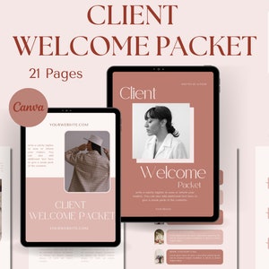 Welcome Packet Template for Client, Consultant, Virtual Assistant, Client Onboarding Template, Client Welcome Guide Canva , Service guide