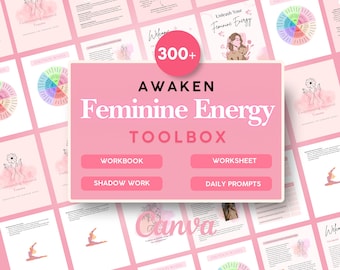 Feminine Energy Ultimate Toolbox, Editable Canva Template, Coaching Tools, Feminine Workbook Bundle, Feminine Printable Planner, Shadow Work