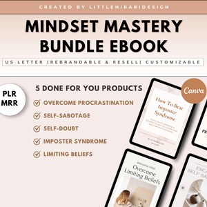 Mindset mastery bundle ebook. rebrandable and resell. customizable. PLR and MRR. done for you products.
