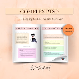 Complex PTSD Worksheets, Trauma Therapy Workbook for Adults, PTSD Coping Skills, Trauma Survivor, DBT Skills, Crisis Therapy, Panic Attacks