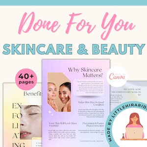 Skincare and Beauty Workbook, Canva  Skincare Template, Beauty Brandable eCourse, Life Coaching Tools, Coach Workbook Template, Done for You