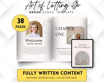 Letting Go Ebook, Canva With MRR, Healing Workbook, Mental Health Course, Health and Wellness Plr, Course Ebook