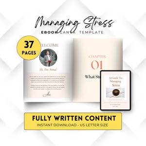 E-boek stressmanagement met PLR, canva met MRR, merkbare digitale producten, magneet