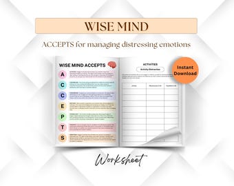 Wise mind ACCEPTS for managing distressing emotions, DBT emotional dysregulation Borderline personality disorder