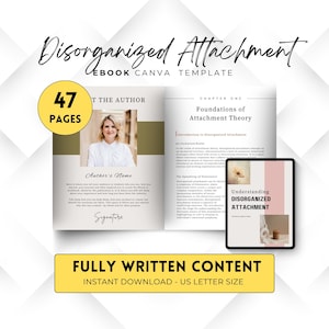 Disorganized Attachment Style Canva Workbook, Relationship Trauma, Judgement Therapy Journal, Rebrandable Content