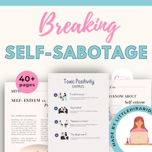 Selbstsabotage Arbeitsbuch Canva Coaching, Done for You Kurs Selbstlimitierendes Ebook, Selbstblocking Life Coaching Guide, Bleimagnet Brandable