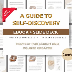 Self Discovery Canva Workbook Coaching, Course Creator, Rebrandable Coaching, Slide Deck Presentation, Webinar Online Course, Canva ebook