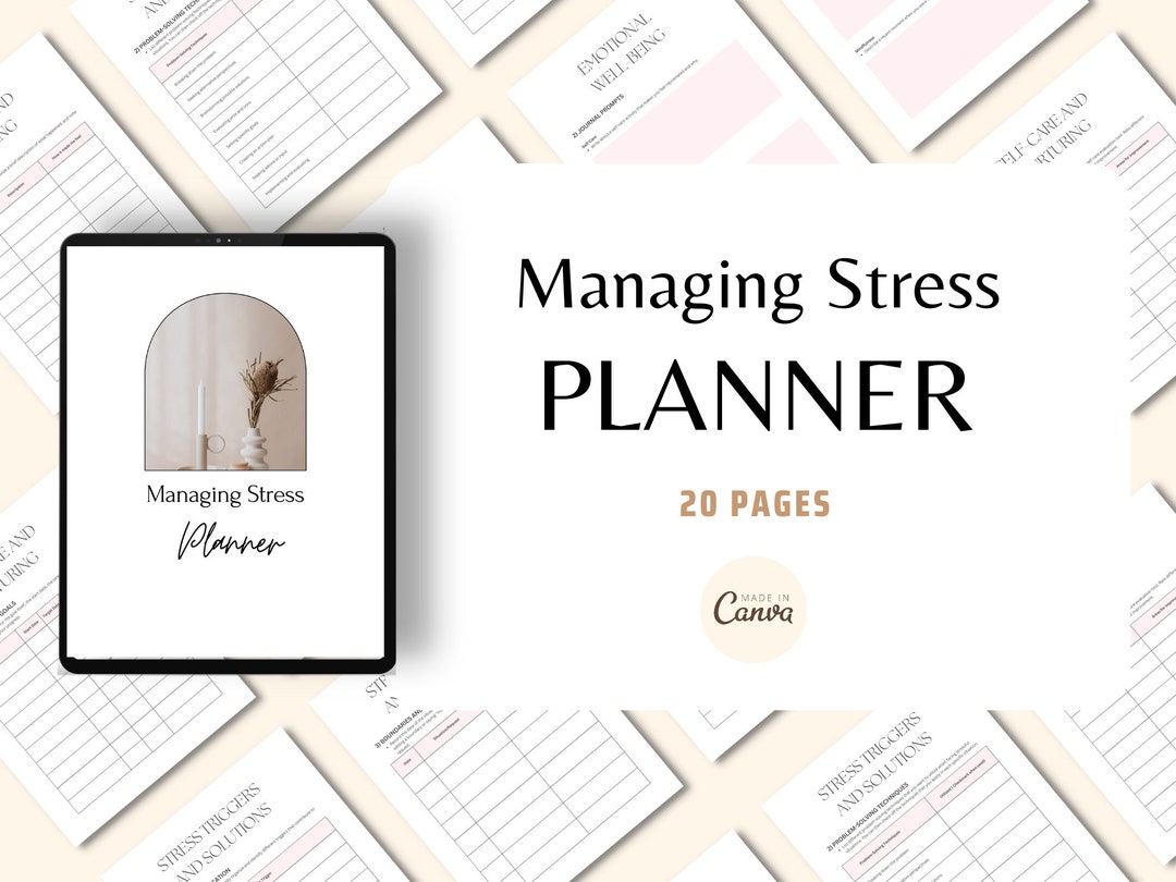 Stress Management Template Canva Stress Coping Planner - Etsy