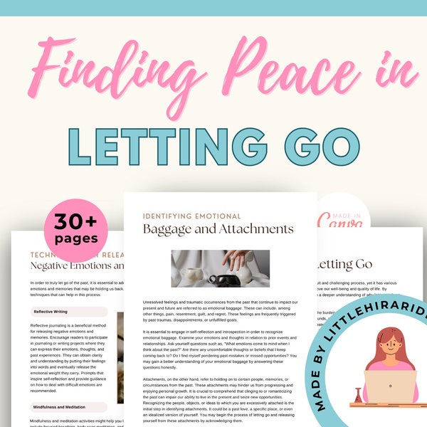 Letting Go Canva Workbook, Done For You Healing Journey, Trauma Bond, Law of Detachment, Self Love Journey, Resentment