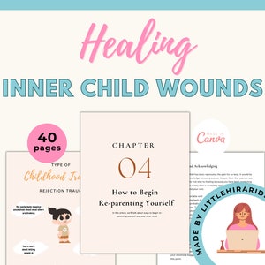 Healing Inner Child Wounds Workbook, Done For You Heal Inner Child, Reparenting Inner Child, Healing Therapy, Journal Worksheets