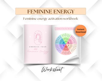 Abraza tu energía femenina, libro de trabajo, hojas de trabajo de activación femenina, meditación guiada para el empoderamiento.