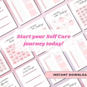 2025 Self Care Planner Pink Aesthetic Printable Planner Daily Journal