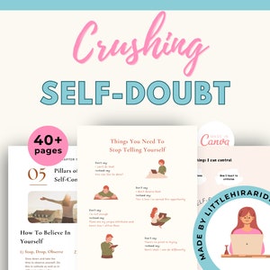 How to Crush Self-Doubt and Be Confident Coach Workbook, Done For You Course Self-Doubt, Self Worth Discovery, Believe in Yourself
