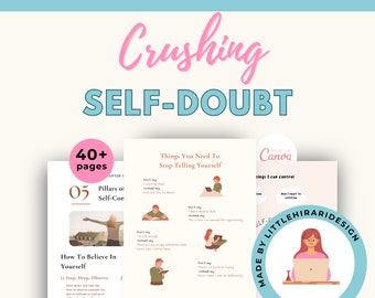 How to Crush Self-Doubt and Be Confident Coach Workbook, Done For You Course Self-Doubt, Self Worth Discovery, Believe in Yourself