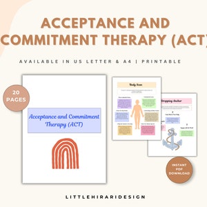 Acceptance and Commitment Therapy Worksheets, Bull&#39;s eye, therapy office decor, therapist resources, cognitive flexibility, psychology