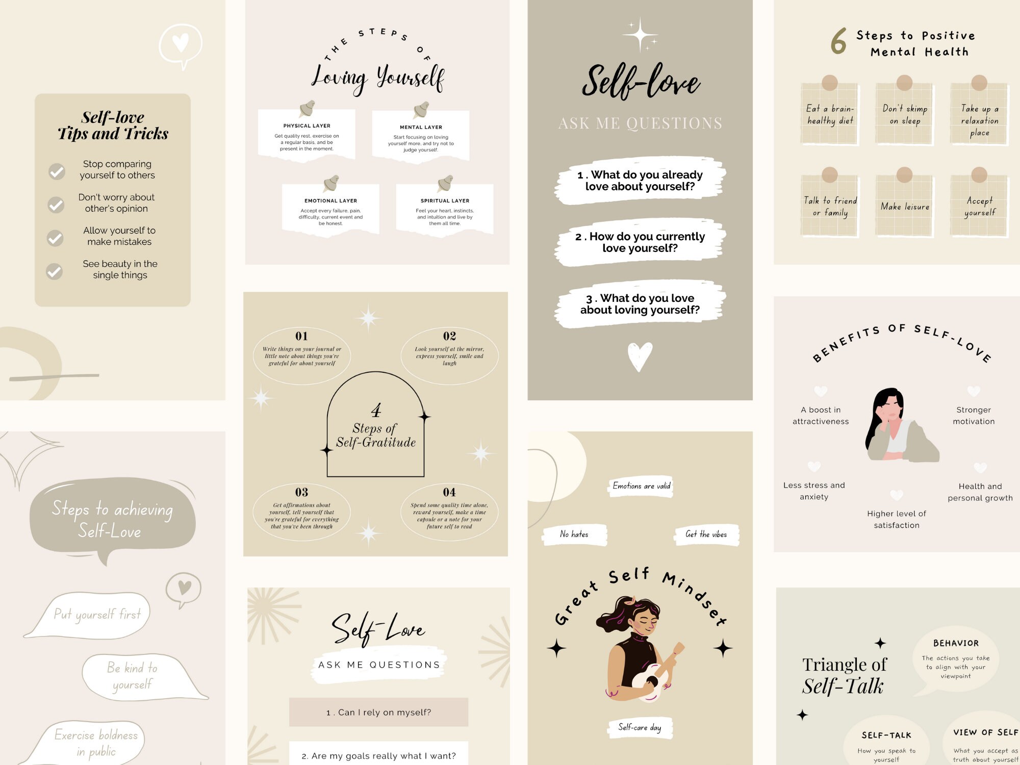 Self Care Instagram Canva Templates Self Love Content Post - Etsy