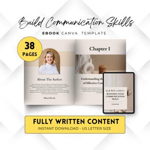 Communication Skills Workbook Canva Coaching, Emotional intelligence Ebook Template , Done For You Brandable content