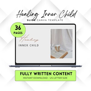 Heilung Inneres Kind Kurs Folienpräsentation: Webinar Slide Deck Bearbeitbare Canva Vorlagen (Digitaler Download)