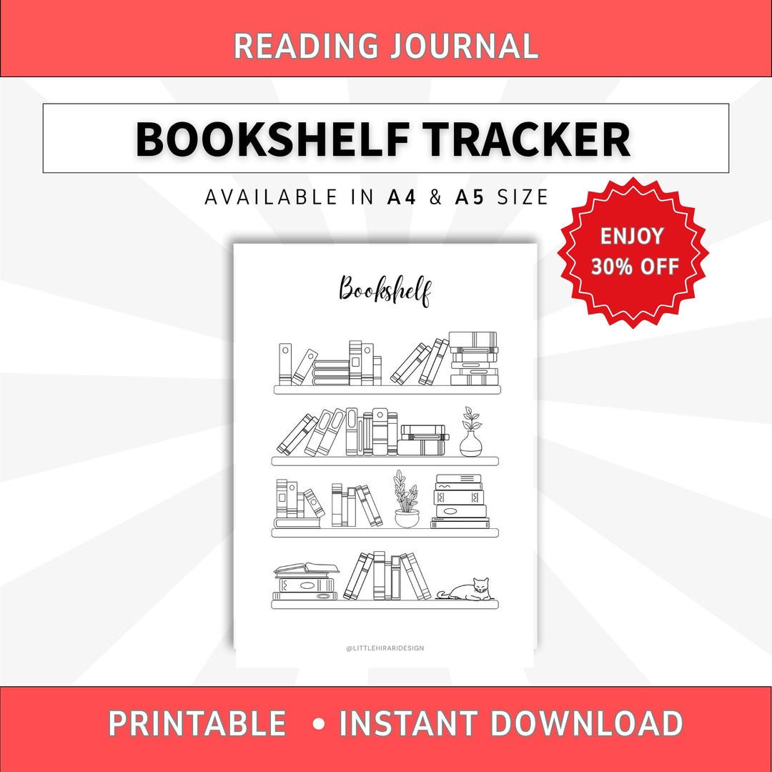 Bookshelf Printable Journal Pages - Book Tracker - Book Organizer ...
