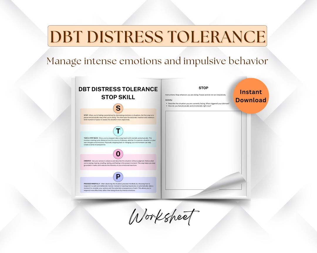 STOP Skills for Intense Emotions and Impulsive Behavior, DBT Distress ...