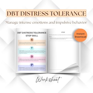 STOP Skills for intense emotions and impulsive behavior, DBT Distress tolerance, trigger warning worksheets