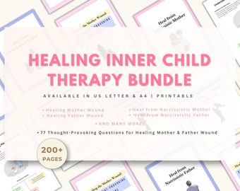 Healing Inner Child Therapy Bundle, Father Wound Worksheets, Mother Wound, self therapy journal, Narcissistic parents, mental health