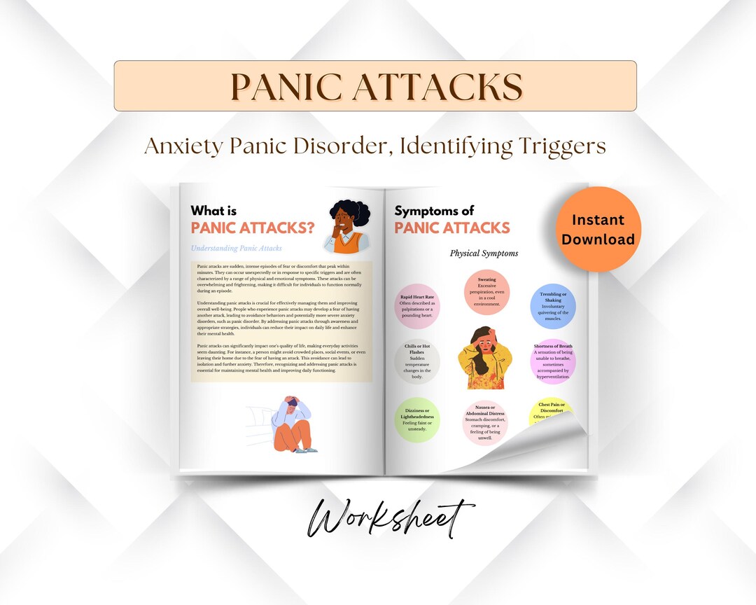 Panic Attacks for Teens and Adults, Therapy Worksheets, Anxiety Panic ...