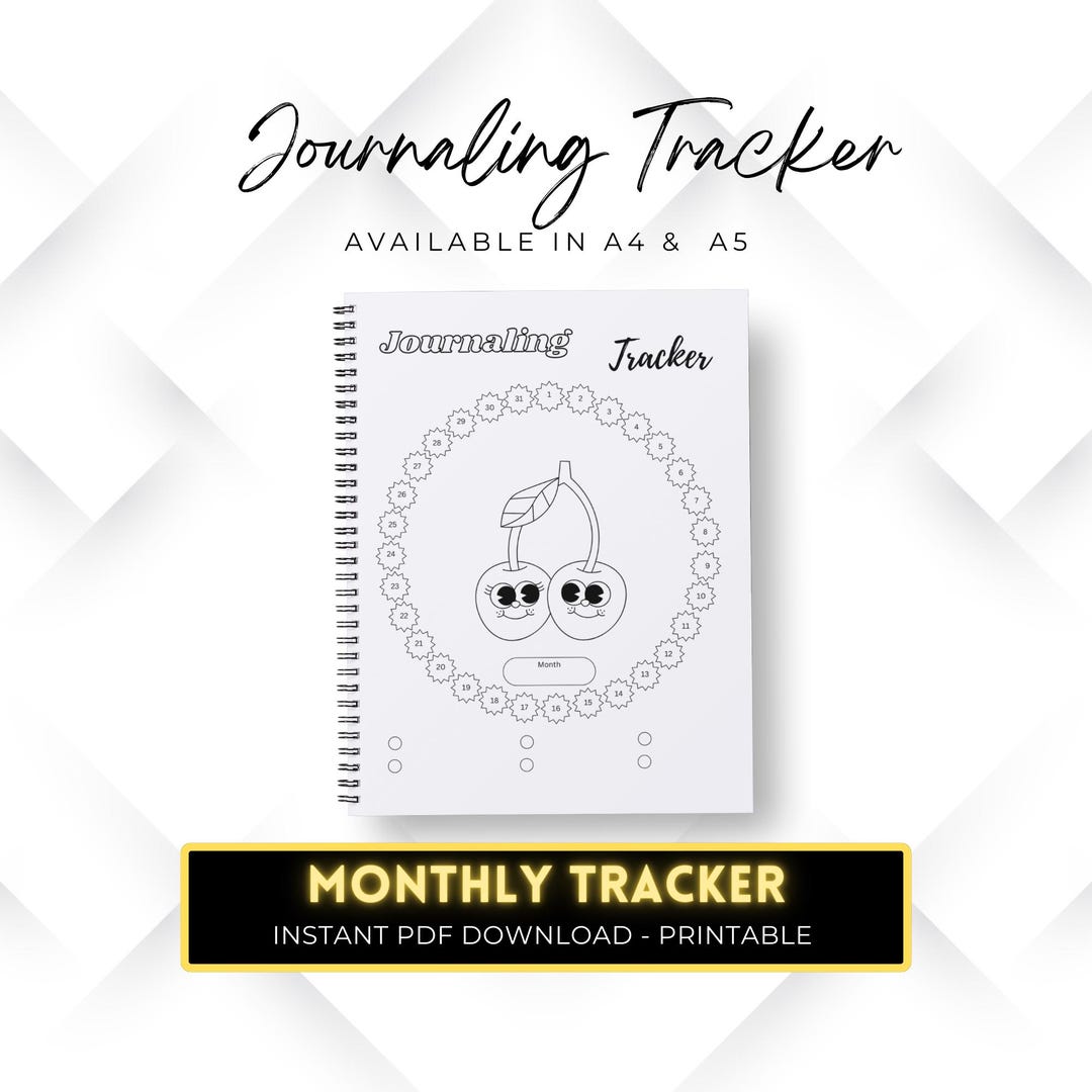 Printable Journal Racker Journaling Tracker Printable, Journal Planner, Mindfulness, Planner ...