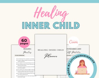 Modèles Canva de planification de la guérison de l'intérieur de l'enfant, lot de feuilles de travail sur la thérapie, coaching de cours Done For You, ombre traumatique, thérapie de reparentage