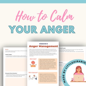 Anger management skills worksheets, the cycle of anger, anger iceberg, anger warning signs, emotional regulations, CBT mental health therapy
