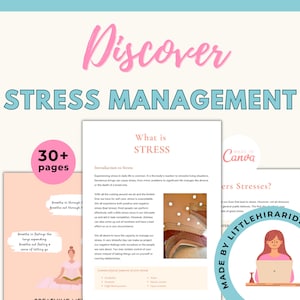 Managing stress coach workbook, Done for you stress management course, stress reliever, self care book, Brandable content, Lead magnet