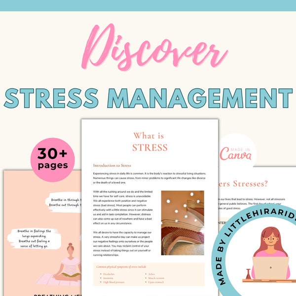 Stressbewältigungscoach Arbeitsbuch, Done for you Stressbewältigungskurs, Stressabbau, Selbstfürsorgebuch, Brandable Inhalt, Bleimagnet