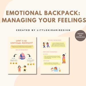 Emotional backpack: managing feelings and stress for kids and teens, psychoeducation tools for mental health resources, kids counselling