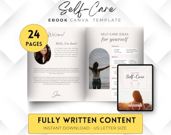 Self-care Ebook Workbook Canva PLR, Done For You Course Self Love, Lead Magnet