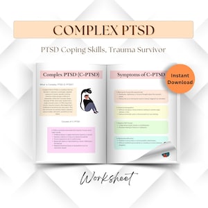 Komplizierte PTBS Arbeitsblätter, Traumatherapie Arbeitsheft für Erwachsene, Bewältigungstechniken, Trauma Survivor, DBT