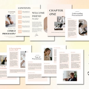 Overcome Procrastination workbook coach, Done for you Self sabotage, Mindset Ebook Plr Template, Course Ebook, lead magnet bild 4