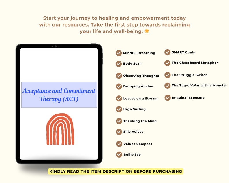 Acceptance and Commitment Therapy (ACT) Worksheets, Body Scan ...