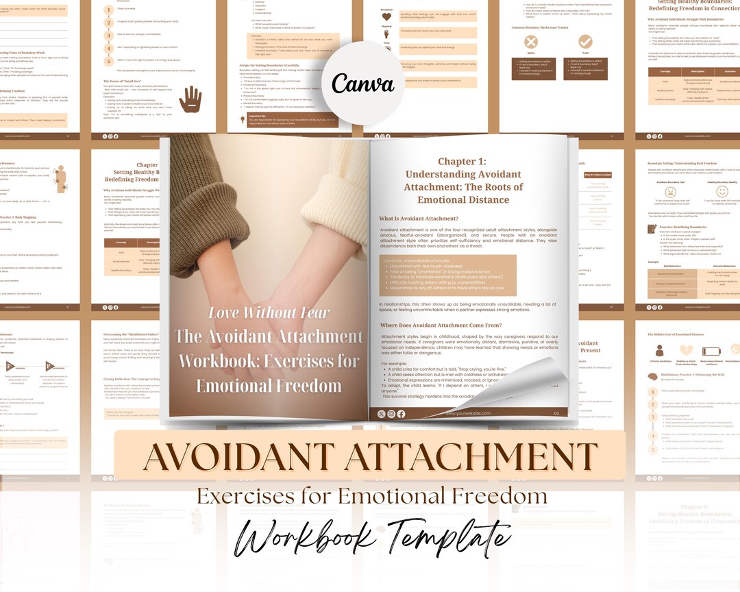Avoidant Attachment Workbook: Relationship Coaching (editable Canva ...