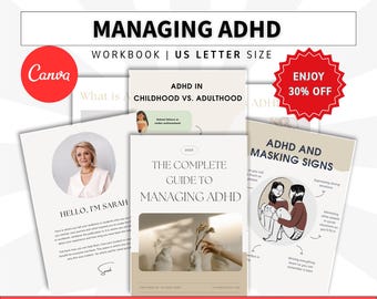Adhd Coach Ebook course, Plr Workbooks, ADHD Workbook, Done For You Adhd Resources Plr, Master Resell Rights
