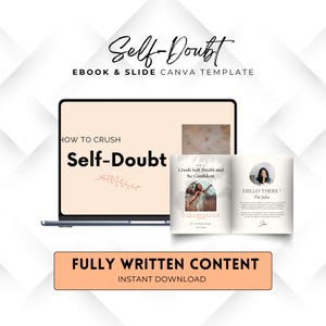 Self Doubt Workbook Coaching, Course Creator, Rebrandable Canva Template, Slide Deck Presentation, Webinar Course