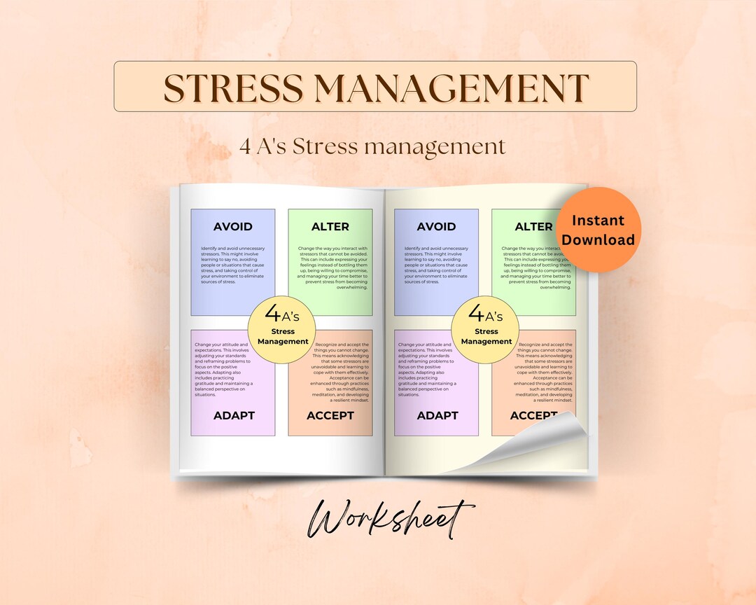 4 A's Stress Management for Teens and Adults, Stress Coping Skills ...
