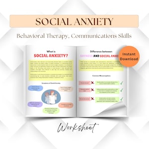 Social Anxiety Worksheets, Behavioral Therapy, Communications Skills, School Counselling, Therapist Tools, DBT,CBT